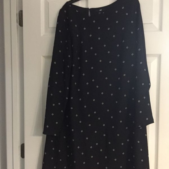 black dress with white circles